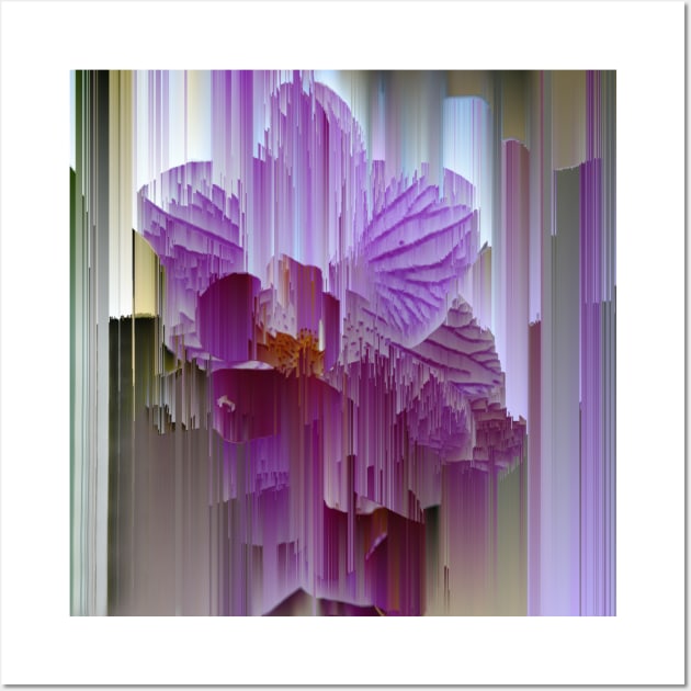 Glitched Purple Orchid Wall Art by JillyBeanDesign